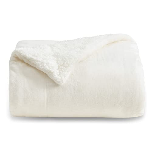 Bedsure GentleSoft Sherpa Fleece Throw Blanket for Couch, Non-Heated, Thick and Warm Throw for Women and Men, Soft Fuzzy Plush Blanket for Spring, Cream, 50x60 Inches - color: 06 - Cream, size: Throw (50" X 60")