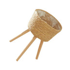 Toddmomy Rattan Basket Plant Stand Weaving Plant Pot Stand Bohemian Style Flower Pot Rack - color: Beige