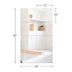 Ruomeng Full Length Wall Mirror Tiles - 12" x 10" x 8Pcs Frameless Full Body Mirror Tiles Wall Mounted Mirror for Home Gym Vanity Bedroom, Living Room - size: 12"x10"-8pcs