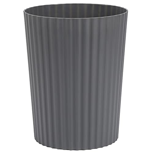 JiatuA Small Trash Can Plastic Wastebasket Round Garbage Container Bin for Bathroom, Kitchen, Bedroom, Home Office, College Dorm, Dark Grey - color: Dark Grey, size: 1.8 Gallons