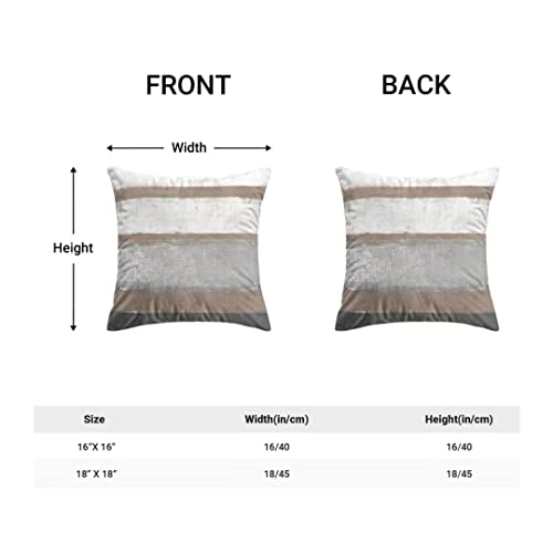 AEIOAE Outdoor Brown Pillow Covers 18x18 Set of 2 Light Brown Gray Striped Decorative Throw Pillow Cotton Square Modern Abstract Art Painting Cushion Cover Decor for Home Couch Sofa Bedroom - color: Brown, size: 18" x 18" (Pack of 1)
