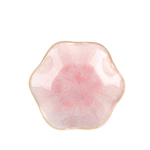 2PCS Lotus Leaf Shape Ring Holder Dish, Small Key Bowl, Ceramic Trinket Tray Jewelry Dish Organizing Necklace Earrings for Mom Friend Sister, All Jewelries Are NOT Included.Pink+Light Green.… - color: Pink+Light Green-Lotus