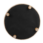 HomePop 28" Button Round Storage Ottoman - Light Camel Faux Leather - color: Light Camel Faux Leather