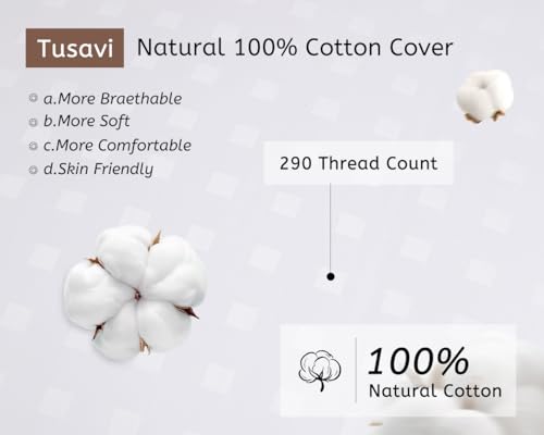 TTusavi 12"x20"Pillow Inserts Set of 2 with 100% Cotton Cover Decorative Square Throw 12x20 Pillows for Couch, Sofa and Bed - White(2, 12x20) - size: 12x20