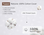 TTusavi 12"x20"Pillow Inserts Set of 2 with 100% Cotton Cover Decorative Square Throw 12x20 Pillows for Couch, Sofa and Bed - White(2, 12x20) - size: 12x20