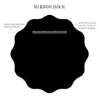 Kelly Miller 36 Inch Gold Round Wavy Mirror, Large Scalloped Edge Decorative Wall Mirror for Bathroom Bedroom Living Room Entryway Vanity Fireplace - size: 36"L x 36"W