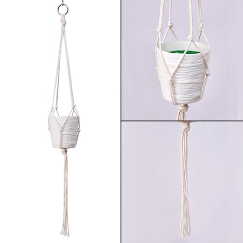 6 Pack Macrame Plant Hanger, Indoor Hanging Plants Holder, 3 Sizes 39"/31"/23", Outdoor Boho Home Decor Hanging Baskets, (POTS NOT Included)