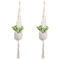 Macrame Plant Hanger, Indoor Outdoor Hanging Planter Boho Home Decor, Stylish Handmade Decorative Flower Pot Holder for Living Room, Garden Use, 45 Inch, Set of 2 (Pots Not Included)
