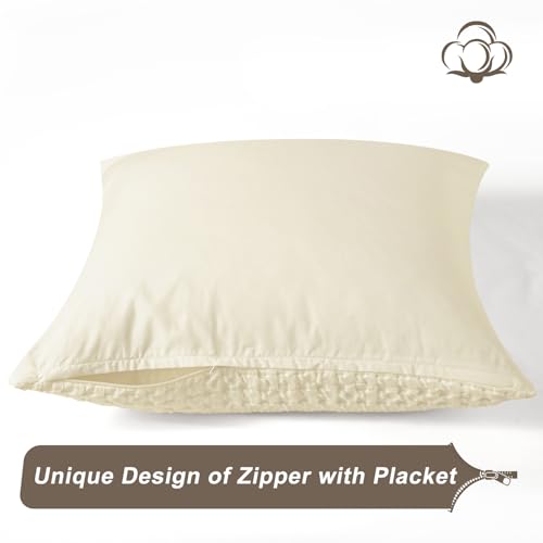 PHF Waffle Weave Pillow Covers 24" x 24", 2 Pack 100% Cotton Square Pillow Shell for Bedding Decor, No Insert, Luxury Aesthetic Soft Cushion Cases for Bedroom Decor, Cannoli Cream - color: Cannoli Cream, size: 24" x 24" (Pack of 2)