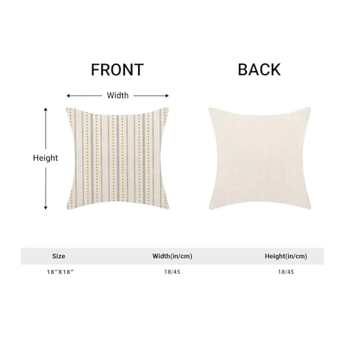 Boho Mid Century Pillow Covers 18x18 Inch Set of 2, Abstract Yellow Love Heart Decorative Throw Pillowcase Boho Stripe Outdoor Farmhouse Cushion Cover for Sofa Couch Bed Living Room Decor - color: Icv 1, size: 18" x 18" (Pack of 2)