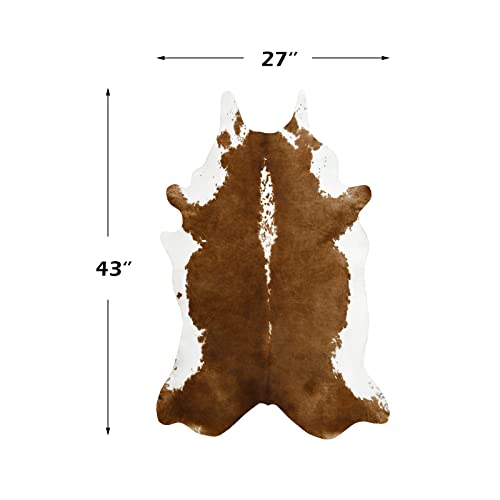 BENRON Small Cowhide Rug, Faux Cow Hide Rugs for Entryway Kitchen Hallyway Western Home Decor, Non Slip Cute Rug with Irregular Animal Skins and Hides, Khaki Brown, 2.3 x 3.6ft - color: Caramel, size: 2'4" x 3'7" (Irregular)