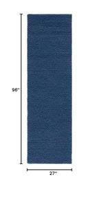 SAFAVIEH Natura Collection Runner Rug - 2'3" x 8', Navy & Blue, Handmade Wool Blend, Textured Design, Ideal for Hallway, Bedroom, Foyer (NAT620M) - color: Navy/Blue, size: 2'3" x 8' (Runner)