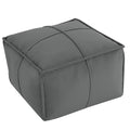 MeMoreCool Stuffed Round Pouf Ottoman Foot Rest, Floor Pouf Foot Stool with Soft Foam Chunk Filling, Small Round Ottoman Footstool Circle Footrest for Living Room - color: Piping Dark Grey