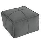 MeMoreCool Stuffed Round Pouf Ottoman Foot Rest, Floor Pouf Foot Stool with Soft Foam Chunk Filling, Small Round Ottoman Footstool Circle Footrest for Living Room - color: Piping Dark Grey