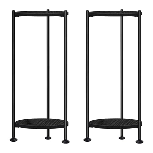 Lilybud--lily 2-Pack Plant Stand Indoor Outdoor, 30'' Tall Plant Stands for Indoor Plants, Heavy Duty Indoor Plant Shelf, 2 Tier Display Rack for Living Room, Balcony, Deck, Black - color: black-2 pack