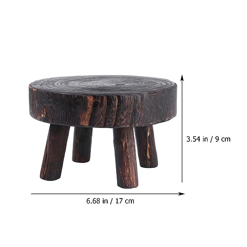 Cabilock Solid Wood Flowerpot Rack 6.69X6.69X3.54 Inch Indoor Plant Stand Decorative Rack for Balcony Garden Living Room with Rustic Natural Finish