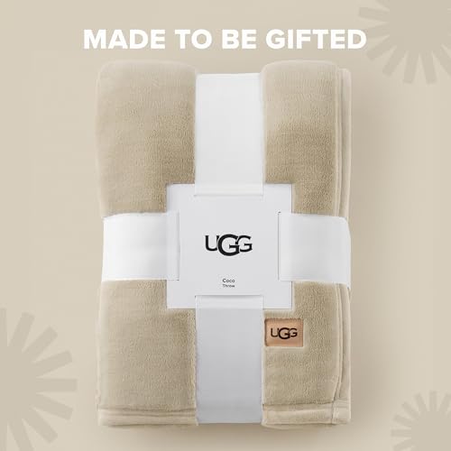 UGG Coco Plush Fleece Throw Blanket – Soft & Cozy Blanket for Couch, Bed & Sofa, Perfect for Home Decor, House Warming Gifts or Luxurious Birthday Gifts for Women, 50" x 70", Ivory Shoreline - color: Ivory