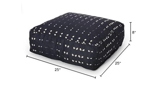 Foamma Pouf Ottoman Dark Blue, 25"x25"x8" - Square Ottoman Foot Rest for Living Room and Bedroom, Pouf Footstool, Foot Rest for Couch, Boho Furniture for Home - color: Dark Blue 2