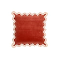 Tov Furniture Scalloped Edge Cream and Rust Cotton Velvet Throw Pillow - color: Cream, Rust