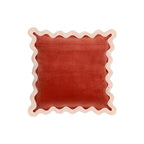 Tov Furniture Scalloped Edge Cream and Rust Cotton Velvet Throw Pillow - color: Cream, Rust