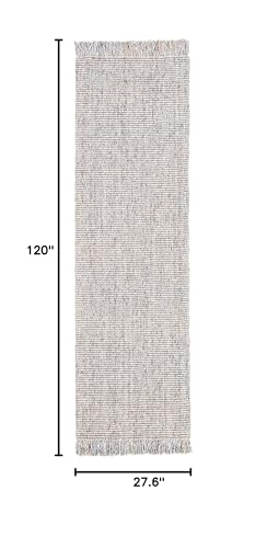 SAFAVIEH Natural Fiber Collection Runner Rug - 2'3" x 10', Grey & Natural, Handmade Woven Fringe Jute, Ideal for High Traffic Areas in Living Room, Bedroom (NF826F) - color: Grey/Natural, size: 2'3" x 10' (Runner)