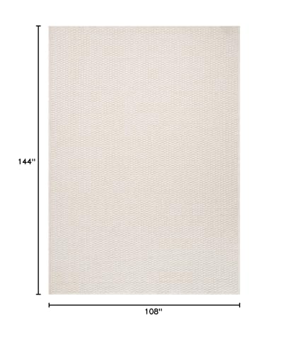 Easy Jute Rug 9x12 Indoor Outdoor Natural Rugs Solid Fiber Rug Woven Area Rug Boho Easy Clean Inside Carpet for Living Room Bedroom Dining Room Hallway or Outdoor Patio Porch (9 X 12 Bone) - color: Bone/White, size: 9' x 12' (Rectangular)