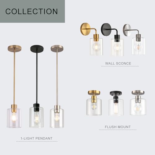 Black Pendant Lights Kitchen Island,Modern Farmhouse Glass Pendant Light,Light Fixture Kitchen Pendant Mini Hanging Light Fixture for Sink (Black 2 Pack Stem Rod) - color: Black 2 pack Stem Rod