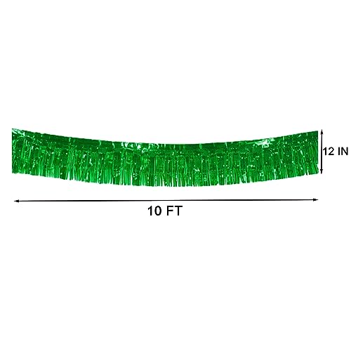 6 Packs 10 Feet Foil Fringe Garland Metallic Foil Tinsel Fringe Garland Wall Hanging Fringe Banner for Parade Floats, Wedding, Christmas，Birthday Party Halloween Decor (Green) - color: Foil Fringe Garland-green