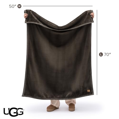 UGG Coco Plush Throw Blanket – Cozy Soft Fleece Blanket for Couch, Bed or Chair, Housewarming Gift for Women, Bedroom or Living Room Decor, Lightweight Bedding, 50" x 70" (Brown, Throw) - color: Brown