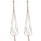 2 Pack 47” Macrame Plant Hanger Jute Rope Indoor Hanging Flower Pot Holder Boho Home Decor Planter Basket for Indoor Outdoor Brown (POTS NOT Included)