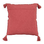 SARO LIFESTYLE Allman Collection Tufted Diamond Tassel Throw Pillow with Down Filling, 18", Rust - color: Rust, size: 18" Down