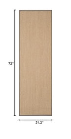 SAFAVIEH Natural Fiber Collection Runner Rug - 2'6" x 6', Maize & Grey, Sisal, Woven Design with Border (NF141G) - color: Maize/Grey, size: 2'6" x 6' (Runner)