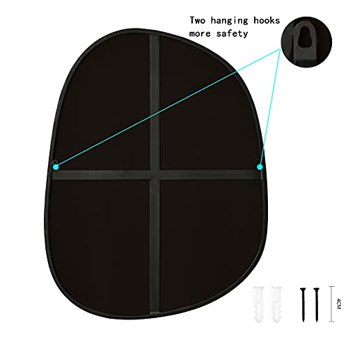 ELEHUME Asymmetrical Wall Mirror for Decor 27"*35", Modern Black Framed Wall Mirror for Living Room Bathroom Bedroom Entryway ELE-STOU-0063HEI - color: Mat Black, size: 35"L x 27"W