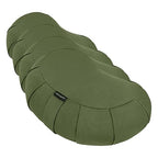 Retrospec Sedona Zafu Meditation Cushion Filled w/Buckwheat Hulls - Yoga Pillow for Meditation Practices - Machine Washable 100% Cotton Cover & Durable Carry Handle; Crescent, Basil (Pack of 4) - color: Basil, size: 1 Count (Pack of 4)