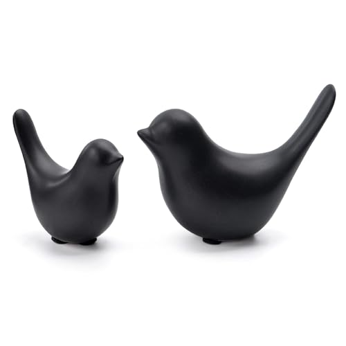 Notakia Small Birds Statues Home Decor Modern Style Decorative Ornaments for Living Room Decor, Bedroom, Office Desktop, Cabinets (Black 2Pcs Birds) - color: Black 2pcs Birds
