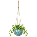 Hanging Planter Mosaic Garden Pot Small Flower Pot for Indoor Plant Disco Ball Hanging Planter with Drainage Green - color: Green