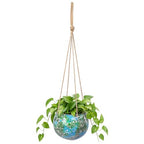 Hanging Planter Mosaic Garden Pot Small Flower Pot for Indoor Plant Disco Ball Hanging Planter with Drainage Green - color: Green