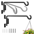 2 Pack 11.5 inch Swivel Plant Hanger Hook Indoor Outdoor, Rotatable Plant Wall Hooks, Hanging Brackets for Hanging Flower Basket, Bird Feeder, Wind Chimes