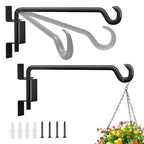 2 Pack 11.5 inch Swivel Plant Hanger Hook Indoor Outdoor, Rotatable Plant Wall Hooks, Hanging Brackets for Hanging Flower Basket, Bird Feeder, Wind Chimes