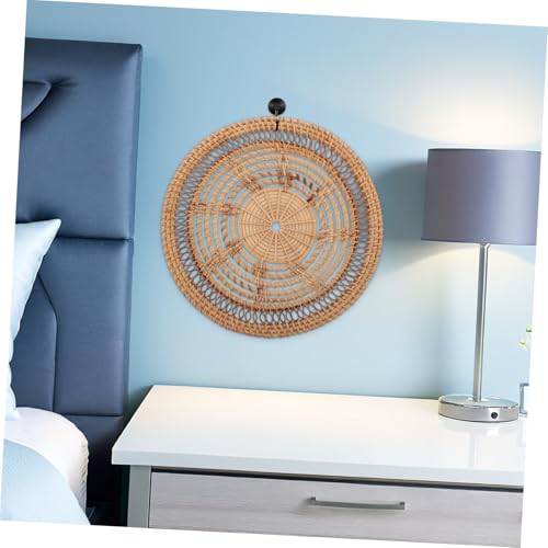 PRETYZOOM Handmade Nordic Woven Wall Basket Decor Bohemian Style Rustic Rattan Wall Art for Living Porch Kitchen for Home Interior