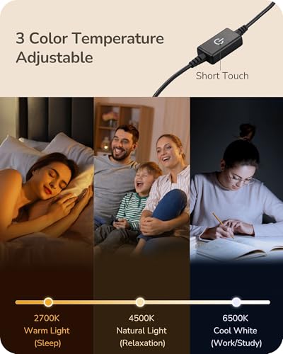 EDISHINE Upgraded LED Table Lamp, Stepless Dimmable Bedside Lamp with 3 Color Temperature, Modern Nightstand Lamp, Desk Lamp for Bedroom, Living Room, Corner, Gift, Metal Finish, Black, 6W - color: Black