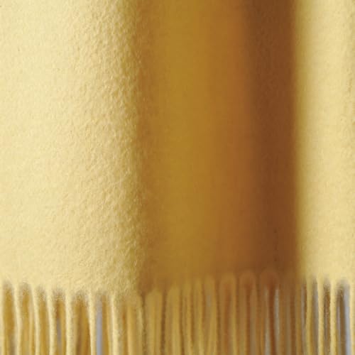 CUDDLE DREAMS Premium Cashmere Throw Blanket with Fringe, Luxuriously Soft (Yellow) - color: Yellow