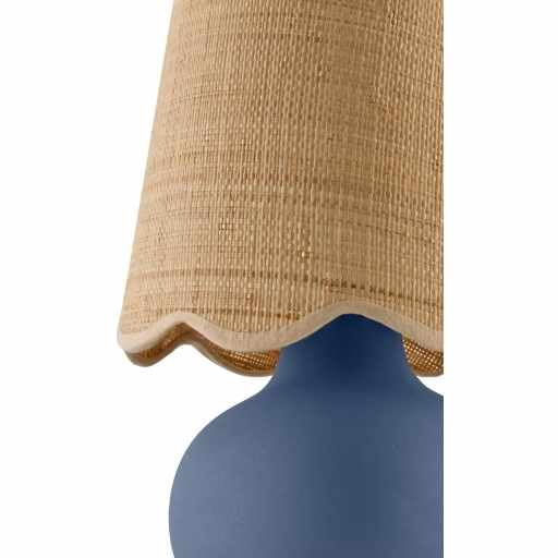 Benton Ceramic Table Lamp with Fabric Shade – 13" Bedside Accent Lamp for Bedroom, Living Room & Nightstand (Slate Blue) - color: Slate Blue