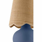 Benton Ceramic Table Lamp with Fabric Shade – 13" Bedside Accent Lamp for Bedroom, Living Room & Nightstand (Slate Blue) - color: Slate Blue