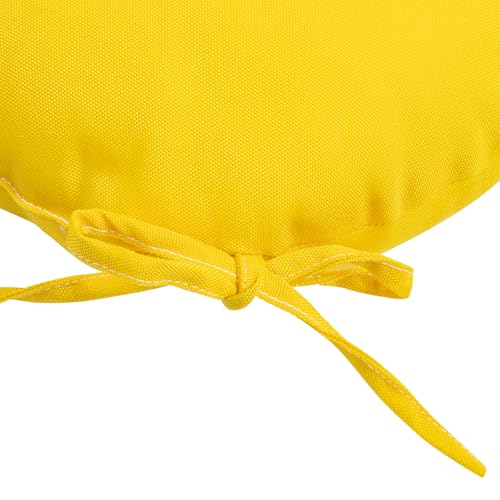 FUNHOME Bistro Chair Cushions 15 inch,Set of 2,Tufted Round Chair Cushions with Ties,15"x15"x4",Water Resistant Round Seat Cushion for Barstool Chairs,Patio Garden Kitchen Outdoor Furniture(Yellow) - color: Yellow, size: 15"x15"