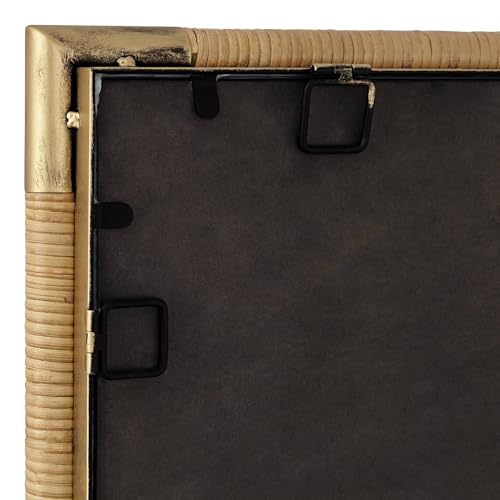 Uttermost Kampar Antiqued Gold and Rattan 23" x 36" Vanity Mirror