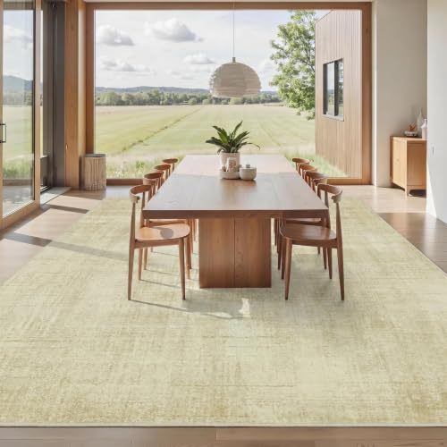 Joydeco 10x12 Area Rugs Classic for Living Room, Beige | Non Slip Machine Washable Low Pile for Bedroom Dining Room Home Office Pet & Child Friendly - color: Beige, size: 10' x 12' (Rectangular)
