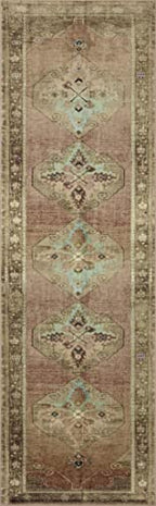 Loloi Magnolia Home by Joanna Gaines Sinclair Collection SIN-06 Clay/Tobacco 8'-6" x 11'-6", .25" Pile Height, Machine Washable, Area Rug - color: Clay / Tobacco, size: 8'6" x 11'6" (Rectangular)
