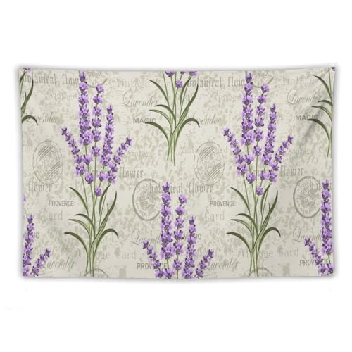 Kurtect Lavender Tapestry,Rustic Vintage Farmhouse Floral Romantic Purple Theme Print Tapestries for Living Room Party Beach Picnic Blankets Tablecloths Wall Decor, 40x60 in - color: Flower-5, size: 60"L x 40"W
