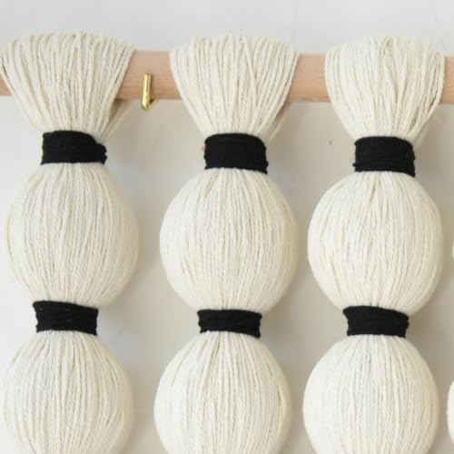 IOWER Macrame Wall Hanging 27" W x 31" L Boho Wall Decor Sphericity Cotton Textile Wall Hanging Art Fiber Yarn Art Handmade Detachable Assembly - color: Beige Medium
